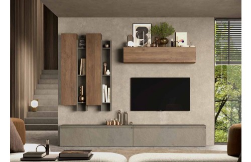 Elegantni dnevni regal glina/les INFINITY 2.0 900004-AGMR