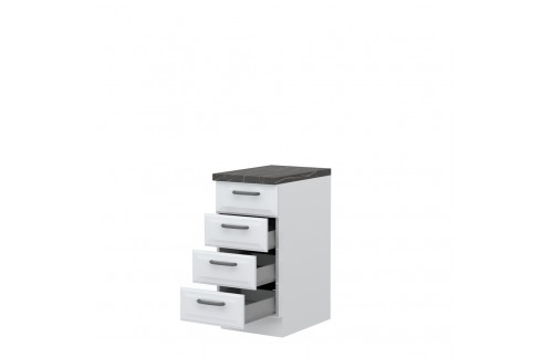 ELEMENT ZA KUHINJO EVIA R-40-4MBOX S ŠTIRIMI KOVINSKIMI PREDALI