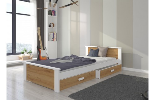 Enojna postelja ALDEX z dvema predaloma 200x90 cm