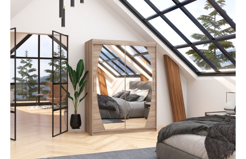 Garderobna omara z drsnimi vrati Alen (150 cm)