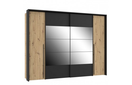 Garderobna omara IZO (hrast/črna)