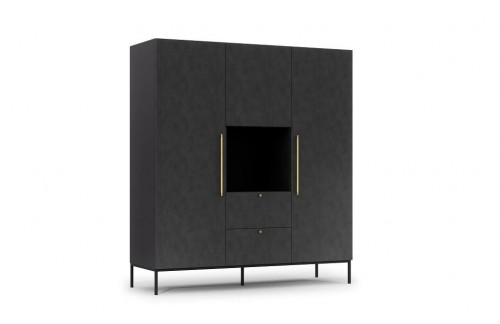 GARDEROBNA OMARA LANZZI - ČRNA MAT