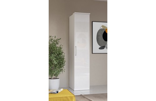 GARDEROBNA OMARA OPTIMA - BELA VISOK SIJAJ