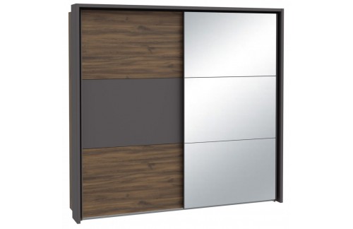 Garderobna omara PEMBURY DLCS92314-M777 (temni hrast + siva)