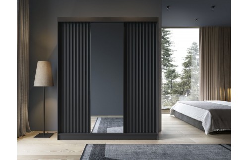 GARDEROBNA OMARA Z DRSNIMI VRATI IN OGLEDALOM PRESCCO - 180 CM