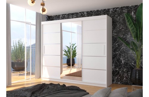 GARDEROBNA OMARA SALTO 250 CM (VEĆ BARV)-Bela