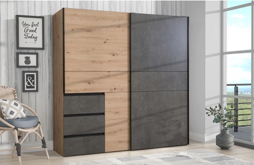 GARDEROBNA OMARA VIN HRAST + SIVA