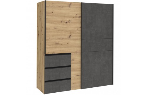 Garderobna omara WINN 2 W2QS823E71 (hrast/temno siva)