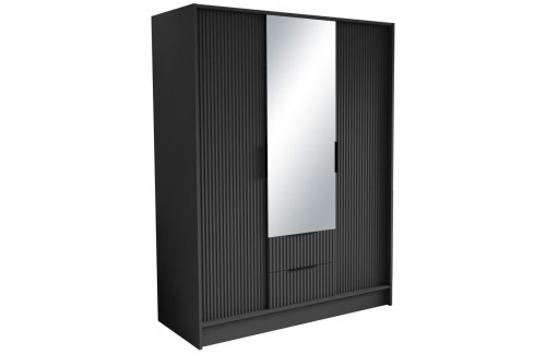 Garderobna omara z ogledalom Norel 150 cm - GRAFIT