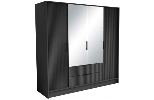 Garderobna omara z ogledalom Norel 200 cm - GRAFIT