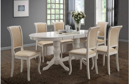 Raztegljiva jedilna miza Anjelica, Bela - EKSPONAT