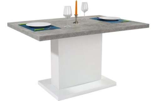 EKSPONAT JEDILNA MIZA LEJLA-Bela + cement 