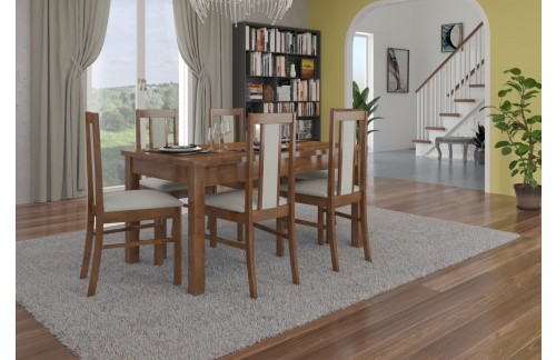 Jedilniški komplet RODOS 52 z mizo in 6 stoli