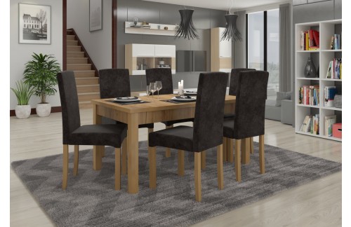 Jedilniški komplet RODOS 56 z raztegljivo mizo in 6 stoli