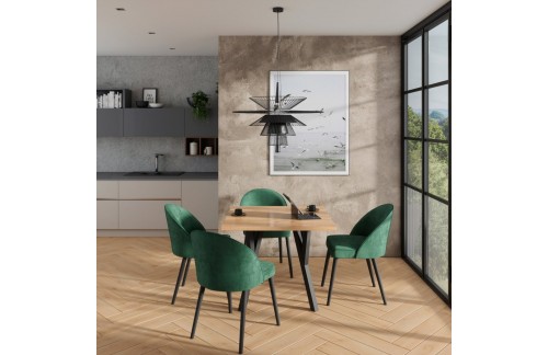 Jedilniški komplet RODOS 84 s 4 oblazinjenimi stoli