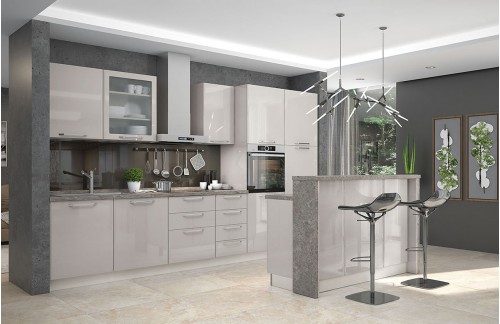 KUHINJE Z OTOKI: MODERNA KUHINJA Z OTOKOM - JELA MODERN (VEČ BARV) - TUDI PO MERI (NAROČILU) - KUHINJSKI OTOK NA SREDINI