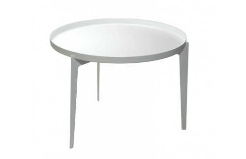 Klubska mizica Illusion velika, bele barve