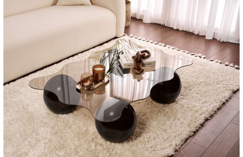 Klubska mizica Ivano (Črna/Bronasta)