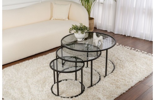 Klubska mizica Sarin (Črna/Siva)