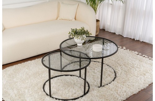 Klubska mizica Sarin (Črna/Siva)