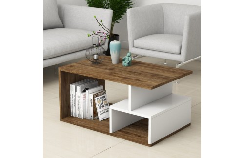 Klubska mizica Savor (Temni oreh/Bela)