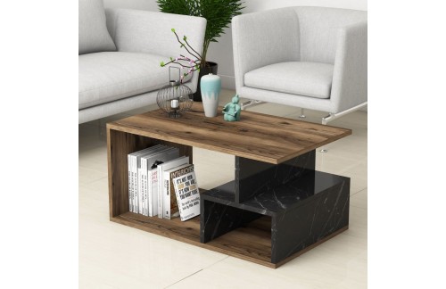 Klubska mizica Teral (Temni oreh/Črna)