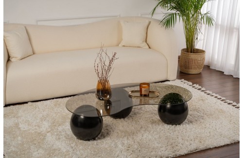 Klubska mizica Tivon (Črna/Bronasta)