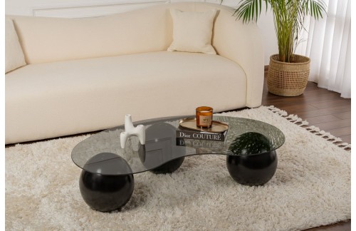 Klubska mizica Tivon (Črna/Siva)