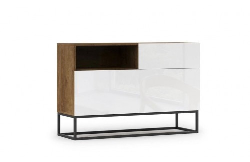 KOMODA AVORIO - HRAST/BELA VISOKI SIJAJ