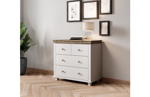 KOMODA EVORA - BELA ABISKO PEPEL/HRAST