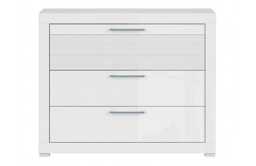 KOMODA FLAMES - BELA/BELA VISOK SIJAJ
