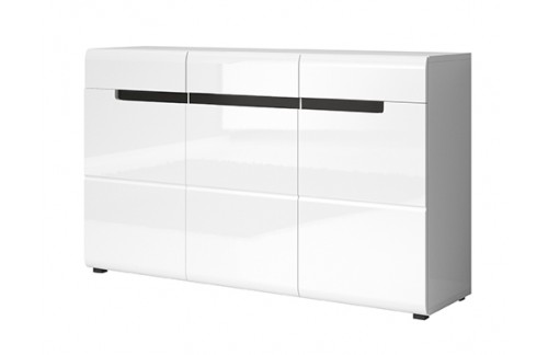 KOMODA HEKTOR - BELA/BELA VISOK SIJAJ