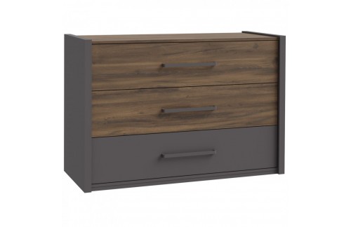 Komoda PEMBURY DLCK215-M777 (temni hrast + siva)