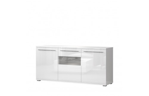 KOMODA RADDA PIANO K180-3KS Z OSVETLITVIJO - BELA