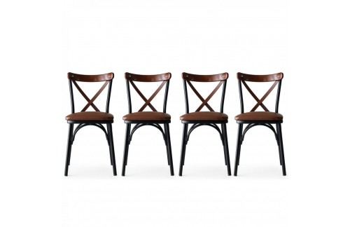 Komplet 4 stolov Andel (Rjava)