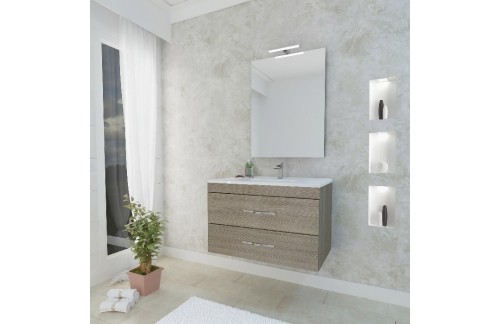 EKSPONAT Omarica z umivalnikom CORALLO 80 cm s predali, hrast