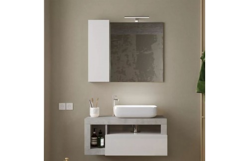 Svetleča bela ogledalna omarica z LED lučjo HAMBURG 431330-792P