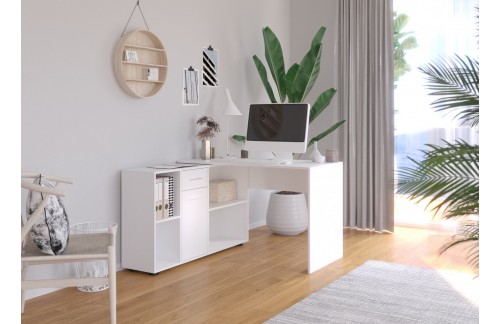 Kotna pisalna miza ELISEO z omarico in predalom