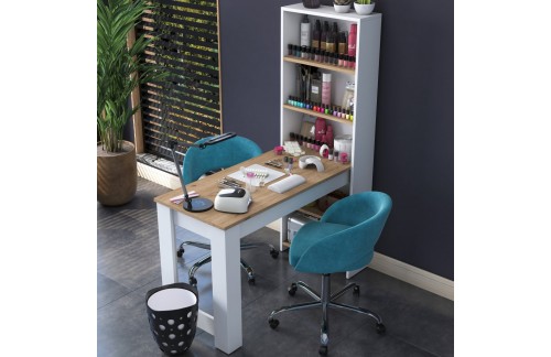 Kozmetična mizica Omron (Oreh/Bela)