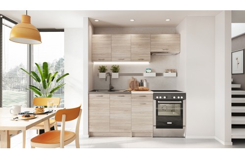 MINI KUHINJE: MINI KUHINJA MELA 1,2/1,8 M – SONOMA HRAST