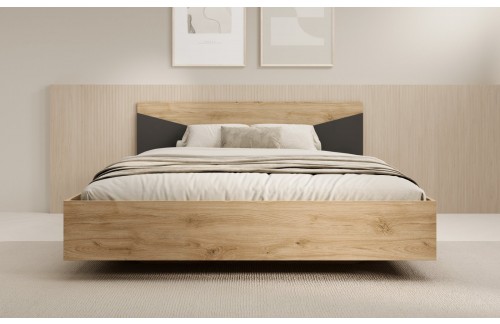 Lesena postelja Atson 140x200 cm - hrast