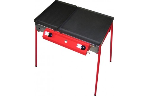 Plinski žar Gorenc, 65 x 40, litoželezna plošča, dva gorilnika, z nogami 