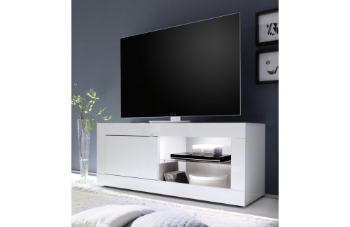 Majhna bela TV omarica z 1 vrati BASIC 209015-01