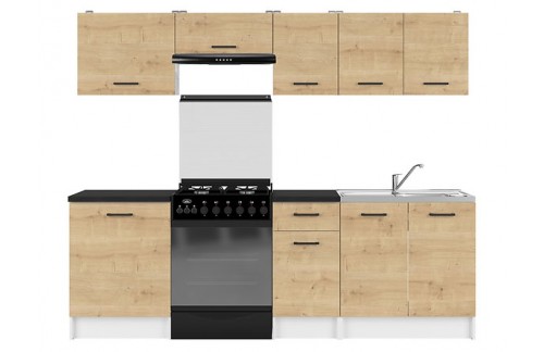 MINI KUHINJA SARA 240 CM - HRAST/BELA