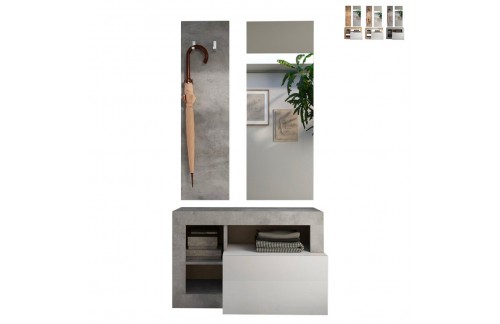 Moderen set za predsobo s kljukami in ogledalom HAMBURG 409030CE-1