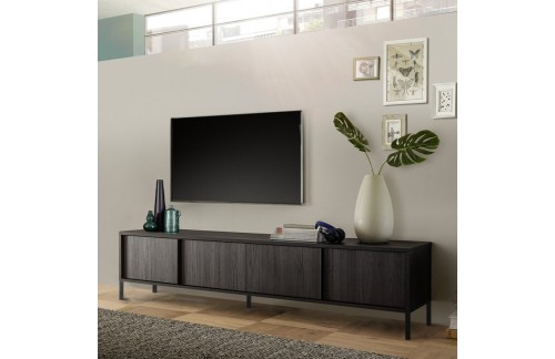 Moderen TV regal z 4 vrati 205x48 cm - STEEL 208986-09