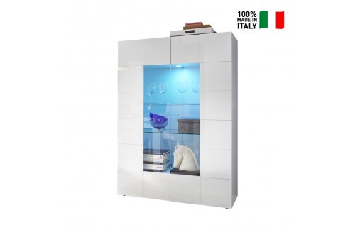 Moderna bela vitrina z 2 vrati 121x166 cm DAMA 209008-06