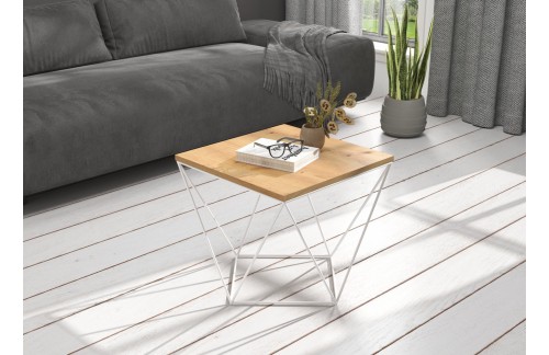 Moderna kavna mizica DIANA 50x50 - BELA