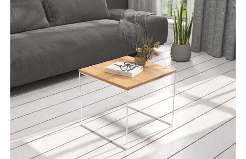 Moderna kavna mizica ELENA 50x50 - BELA