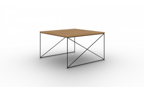 Moderna kavna mizica Nelia s kovinskim podnožjem - ČRNA